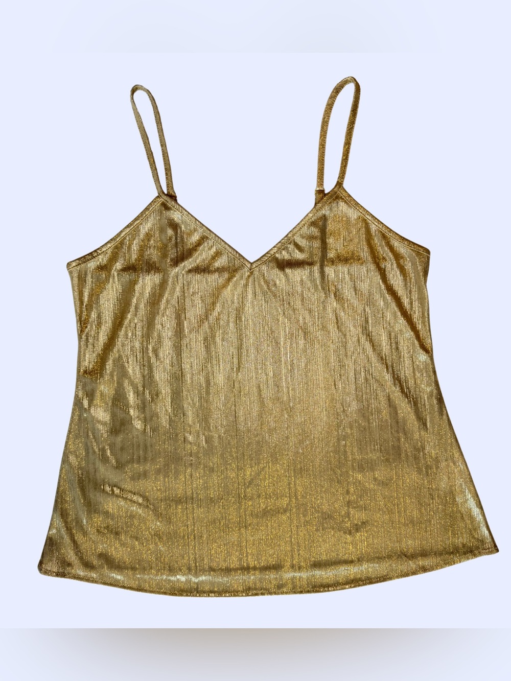 Metallic Gold V-Neck Camisole with Adjustable Straps